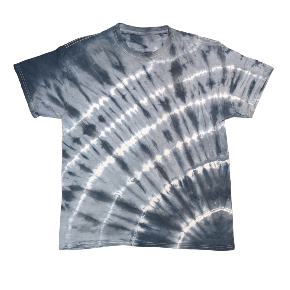 Handmade Hand Dyed tie dyed shirt L blue hippie Cotton